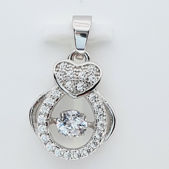 "#925 Sterling Silver Cubic Zircon Pendant for Women/Girls, US925P1117 - Picture 6 of 7